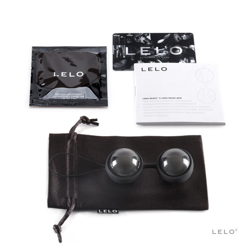 Obsah balenia silikónových venušiných guličiek Lelo Luna Beads Noir.