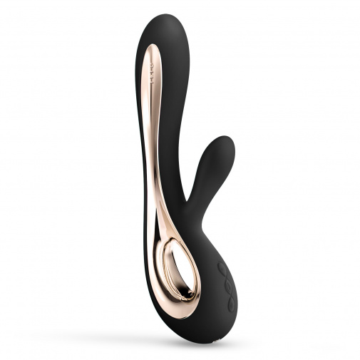 Luxusný vibrátor Lelo Soraya 2 čiernej farby so stimulátorom klitorisu a bodu G.