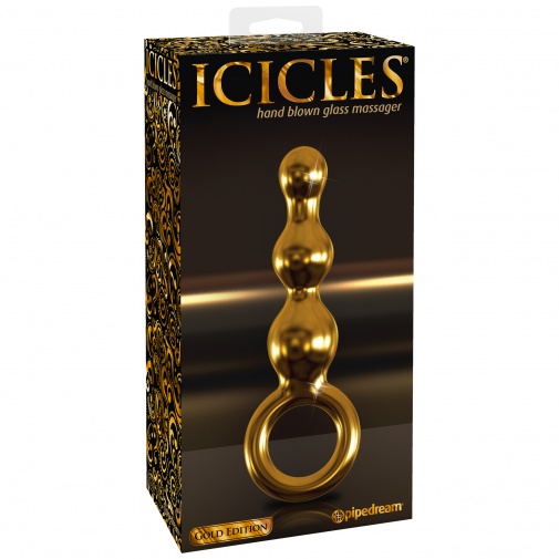 Icicles G10 kvalitná sklenená erotická pomôcka zlatej farby.