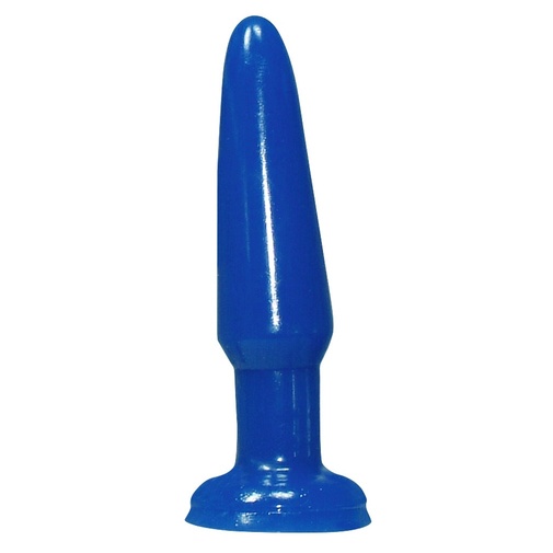 Hladký análny kolík v modrej farbe.