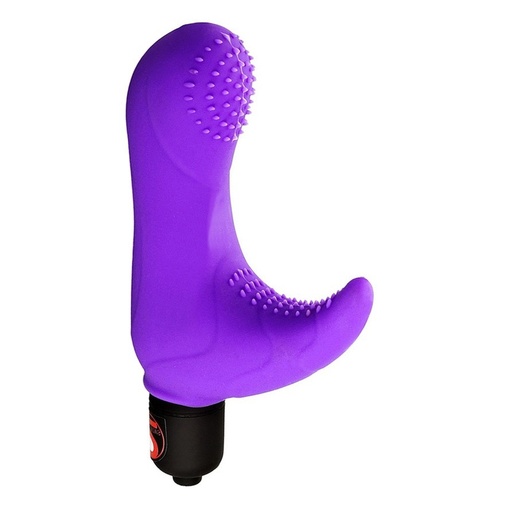 Menší fialový vibrátor Mini Specialist fialovej farby s výstupkami na jeho špičke a stimulátore klitorisu.
