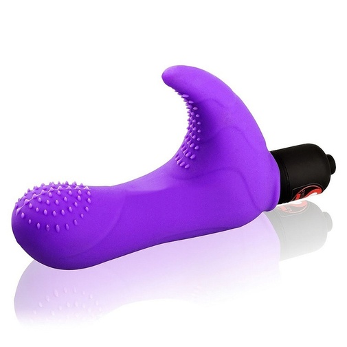 Mini vibrátor so stimulátorom klitorisu s výstupkami na dráždenie.