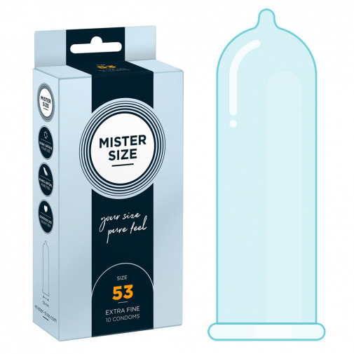 10ks kondómy Mister Size veľkosti 53mm