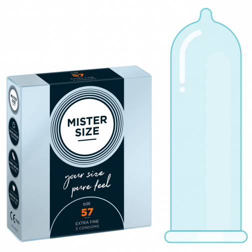 Mister Size thin 57 mm kondómy tenké - 3 ks