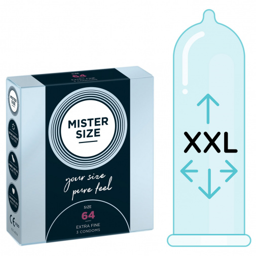Mister Size thin 64 mm kondómy tenké - 3 ks