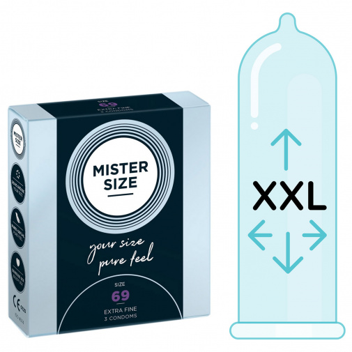 Mister Size thin 69 mm kondómy tenké - 3 ks