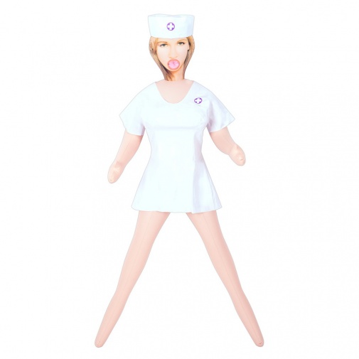 Nafukovacia bábika My Perfect Nurse oblečená ako sestrička.