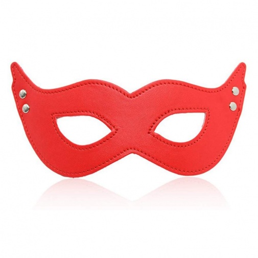 Červená maska na oči s umelej kože - Mystery Mask