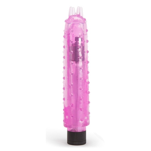Ružovo fialová násada na vibrátor s výstupkami pre lepšiu stimuláciu.