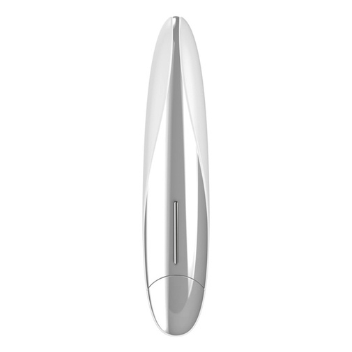 Luxusný silikónový vibrátor bielo striebornej farby s piatimi druhmi vibrácii.