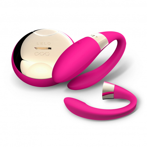 Luxusný vibrátor pre pár v ružovej magenta farbe na diaľkové ovlládanie Lelo Tiani 2 Design Edition.
