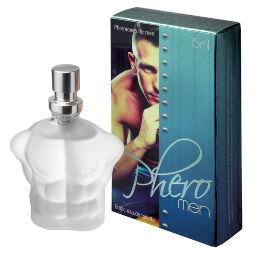 Mužský feromónový parfém s rozprašovačom, flakón mužské telo Phero men