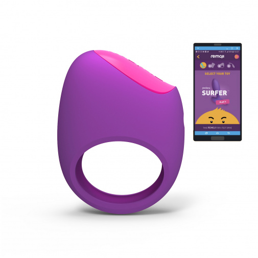 Nabíjateľný erekčný krúžok PicoBong Remoji Lifeguard vo fialovej farbe.