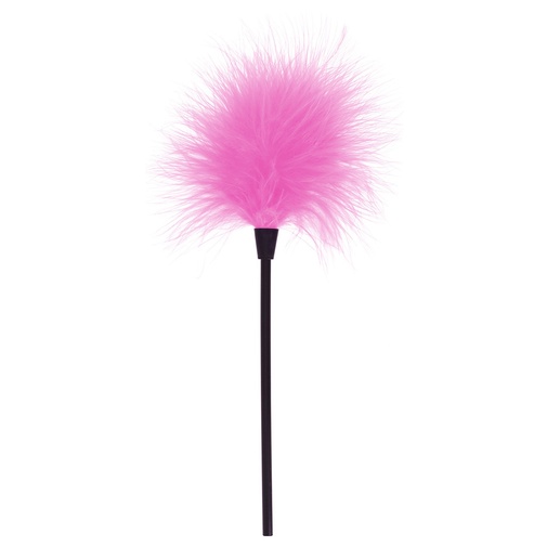 Ružové štekliace pierko na paličke dlhé 22 cm na vzrušujúce dráždenie pri milostných hrách.