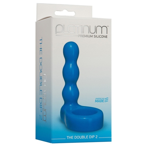 Balenie análneho kolíka s erekčným krúžkom na koreň penisu - Platinum The Double Dip 2