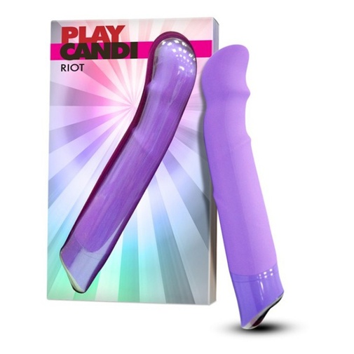 V balení kvalitný silikónový vibrátor Play Candi Riot fialovej farby.
