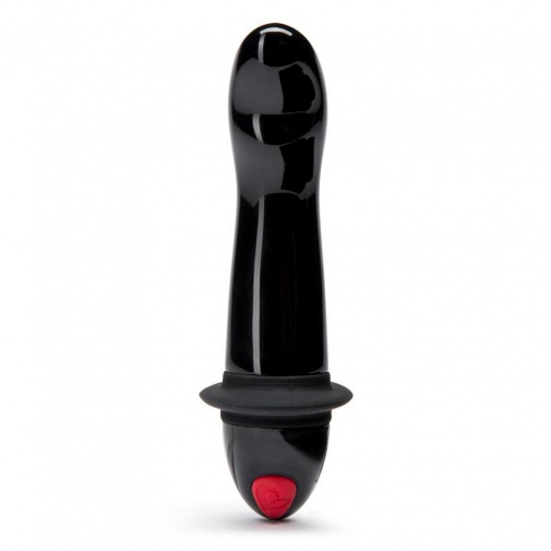 Menší vibračný análny kolík na draždenie prostaty s jemne zakrivenou špičkou, vhodný pre začiatočníkov.