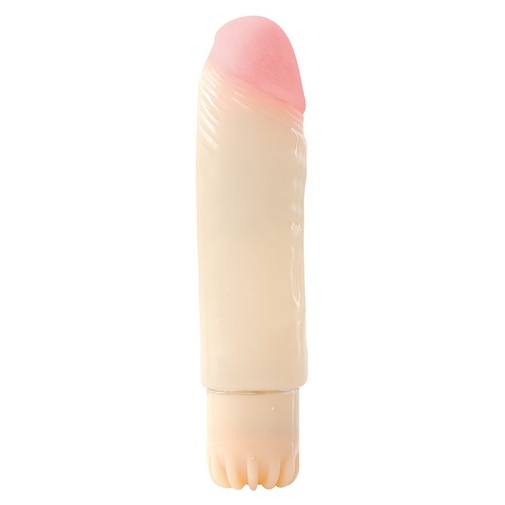 Dĺžkou menší a užší vodotesný, želatínový vibrátor telovej farby určený skôr na análne dobrodružstvá alebo jednoducho ženám, ktoré majú radi menší penis.