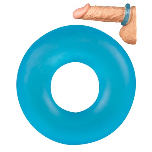 Hrubśí flexibilný jednoduchý erekčný krúžok s hladkým povrchom modrej farby pre dlhšiu erekciu.