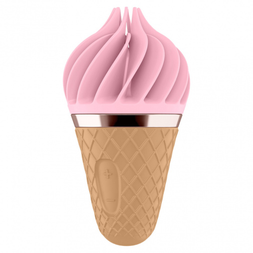 Zmrzlinový wand s rotačnou ružovou hlavicou na dráždenie a masáž erotogénnych zón. 