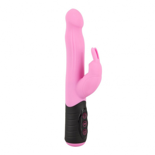 Vibrátor na klitoris s vibráciami a rotáciami s nabíjateľnými motorčekmi v ružovej farbe značky You2Toys Rotating Rabbit vibe.