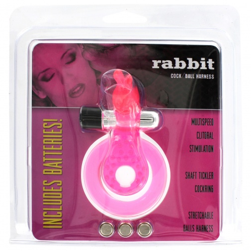 Ružový vibračný erekčný krúžok na penis a semenníky v tvare zajačika s odnímateľným vibračným vajíčkom.