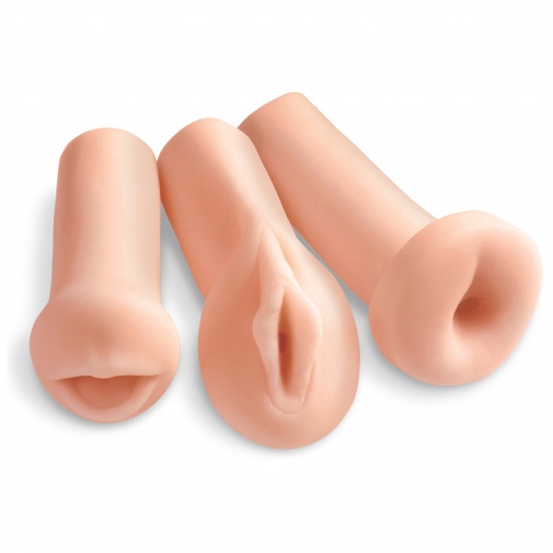 Sada troch realistických masturbátorov v tvare vagíny, úst a zadočku - All 3 Holes.