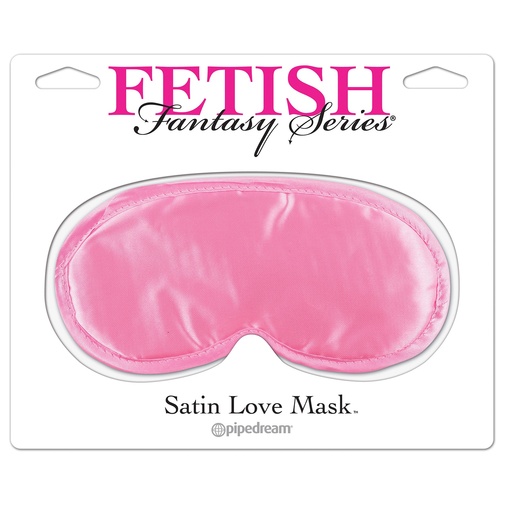 Ružová saténová maska na oči s flexibilnými gumičkami okolo hlavy