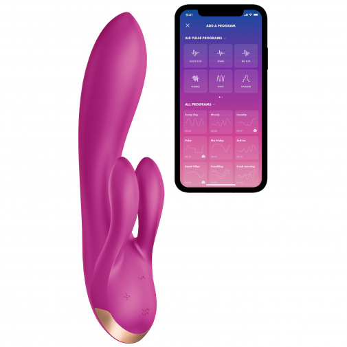 Satisfyer Double Flex smart vibrátor na klitoris a bod G magenta