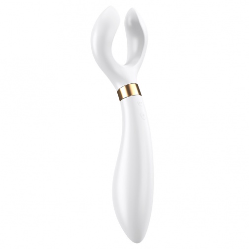 Bielo zlatý silikónový vibrátor na prostatu, g-bod, klitoris, bradavky pre ženu, muža, pár či dve ženy Satisfyer Partner Multifun 3