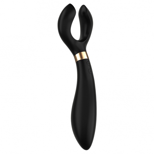 Čierno zlatý silikónový vibrátor na prostatu, g-bod, klitoris, bradavky pre ženu, muža, pár či dve ženy Satisfyer Partner Multifun 3