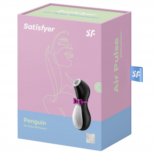 Pekné darčekové balenie kvalitného klitorisového sacieho stimulátora Satisfyer Penguin.
