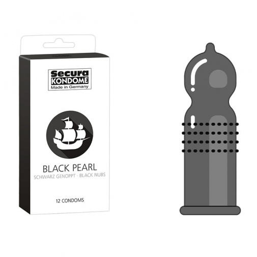 Secura Black Pearl čierne kondómy 12 ks