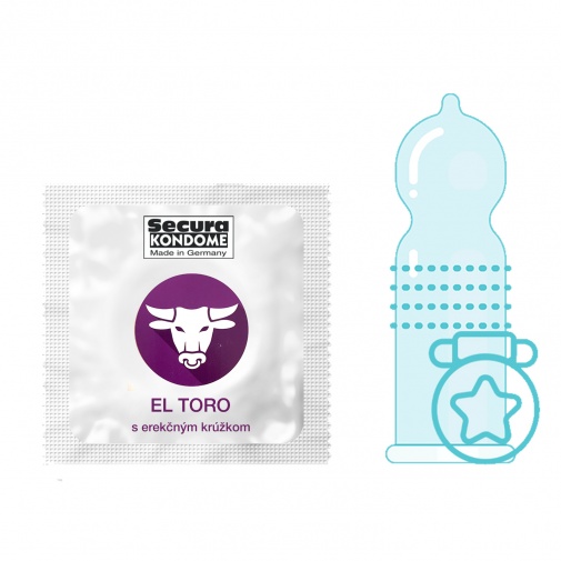 Secura El Toro kondómy s erekčným krúžkom 1 ks