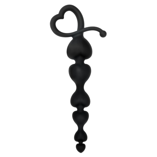 Čierna silikónová análna reťaz v tvare srdiečok pre dokonalú penetráciu análu.