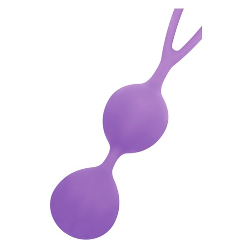 Silikónové venušine guličky fialovej farby s hodvábnym povrchom pre spevnenie panvového svalstva.