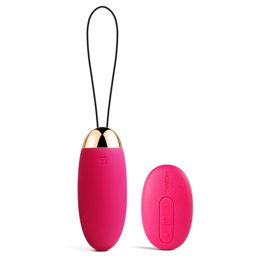 Bezdrôtové silikónové vibračné vajíčko s ovládačom, vibrujúce aj samostatne a nabíjateľné pomocou USB, Svakom Elva.