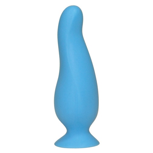 Azúrovo - modré análne dildo/kolík s prísavkou