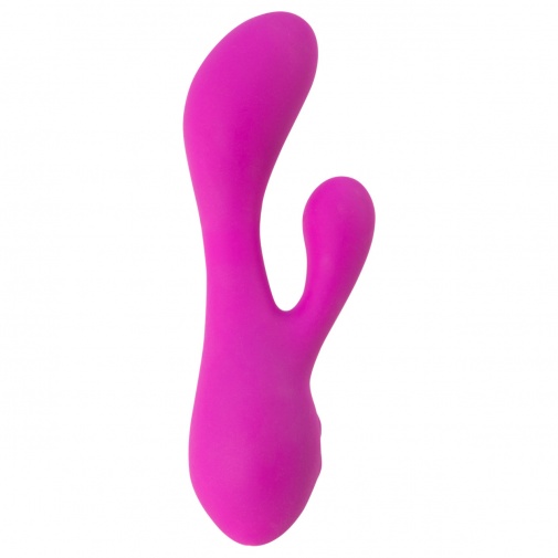 Luxusný silikónový vibrátor Swan ružovej farby na súčasnú stimuláciu klitorisu a bodu G.