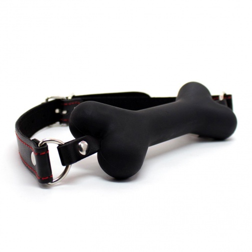 Čierny gumený náustok v tvare psej kostičky
