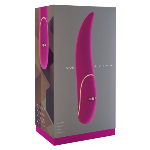 Elegantné darčekové balenie kvalitného silikónového vibrátora Viva Aviva ružovej farby.