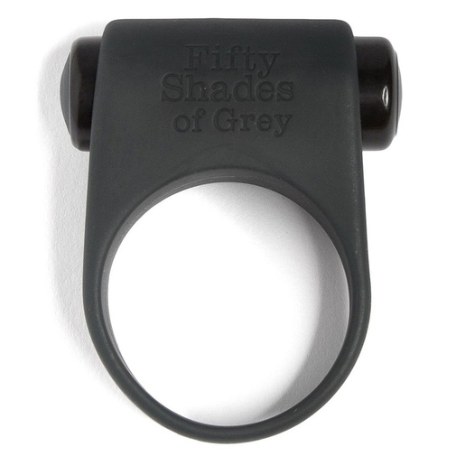 Flexibilný silikónový erekčný krúžok na penis v čiernej farbe z kolekcie Fifty Shades of Grey.