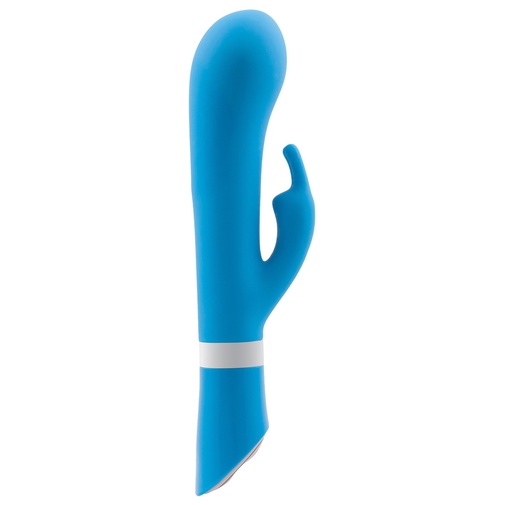 B Swish Bwild Deluxe Bunny - modrý vibrátor so stimulátorom klitorisu