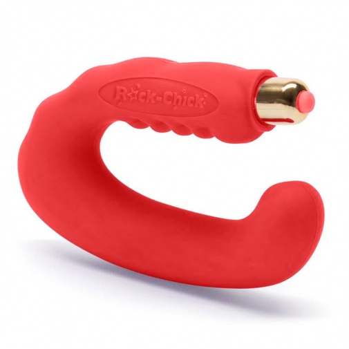 Rock Chick červený silikónový vibrátor na klitoris a bod G