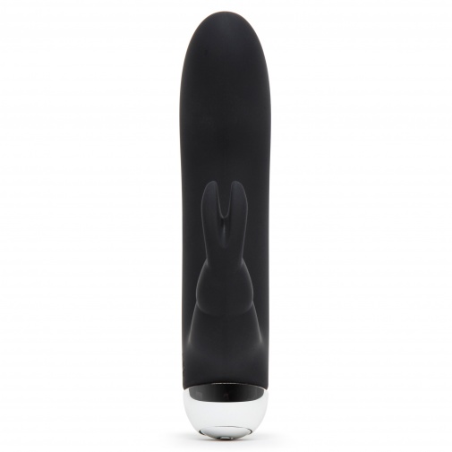 Čierny mini vibrátor pre súčastne dráždenie vagíny a klitorisu.