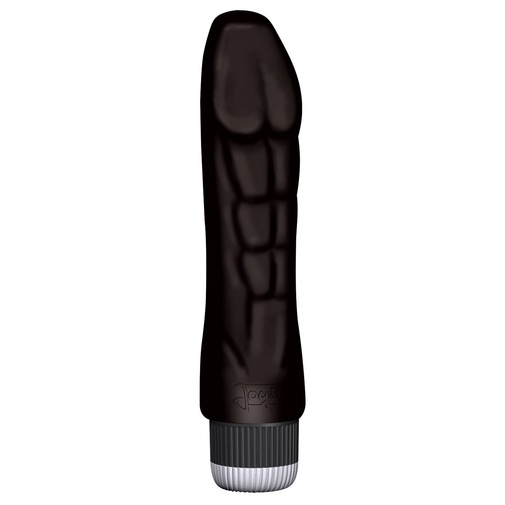Silikónový čierny vibrátor v tvare vypracovanej mužskej hrude The Body Joystick - Joy Division.