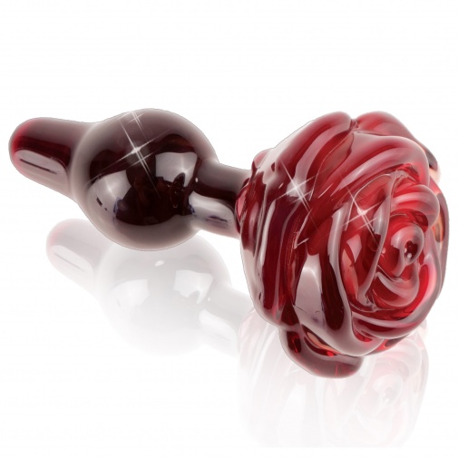 Icicles No. 76 červený sklenený kolík ružička