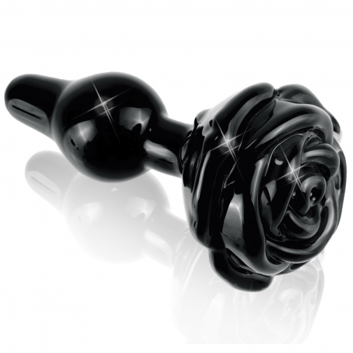 Icicles No. 77 čierny sklenený kolík ružička