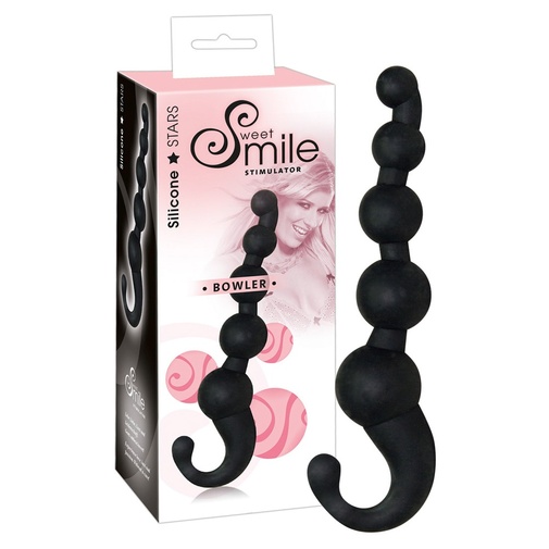 Čierny silikónový análny kolík Smile Bowler pre análnu penetráciu.