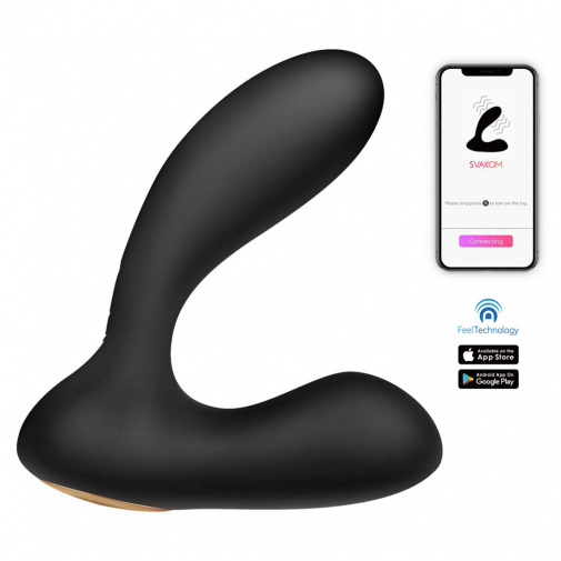 Silikónový vibrátor Svakom Vick Neo na stimuláciu prostaty a perinea, bodu G a klitorisu ovládaný na veľké vzdialenosti pomocou aplikácie, pripojiteľné na web kameru, na 2D video.